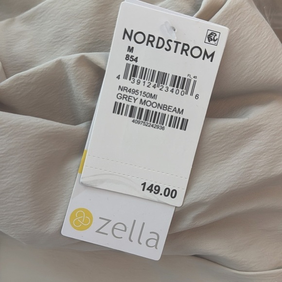 NWT ZELLA Step Out Water Repellent Jacket Stowaway Hood Moonbeam Beige Medium - Picture 4 of 4